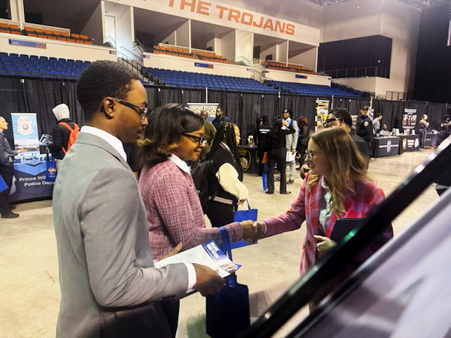 Students at career fair