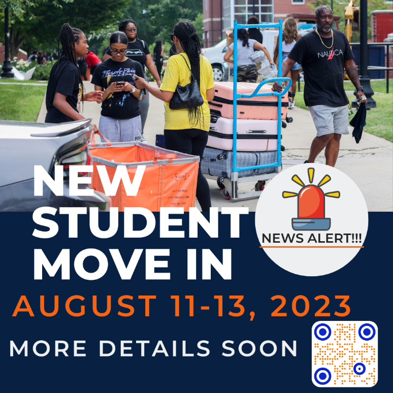 New Student Move in August 11-13, 2023 With QR Code